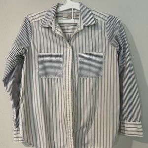 LOFT Women’s Blue Striped Shirt